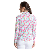 Alternate View 2 of Flamingo Dot Print Sun Protection Quarter Zip Pull Over